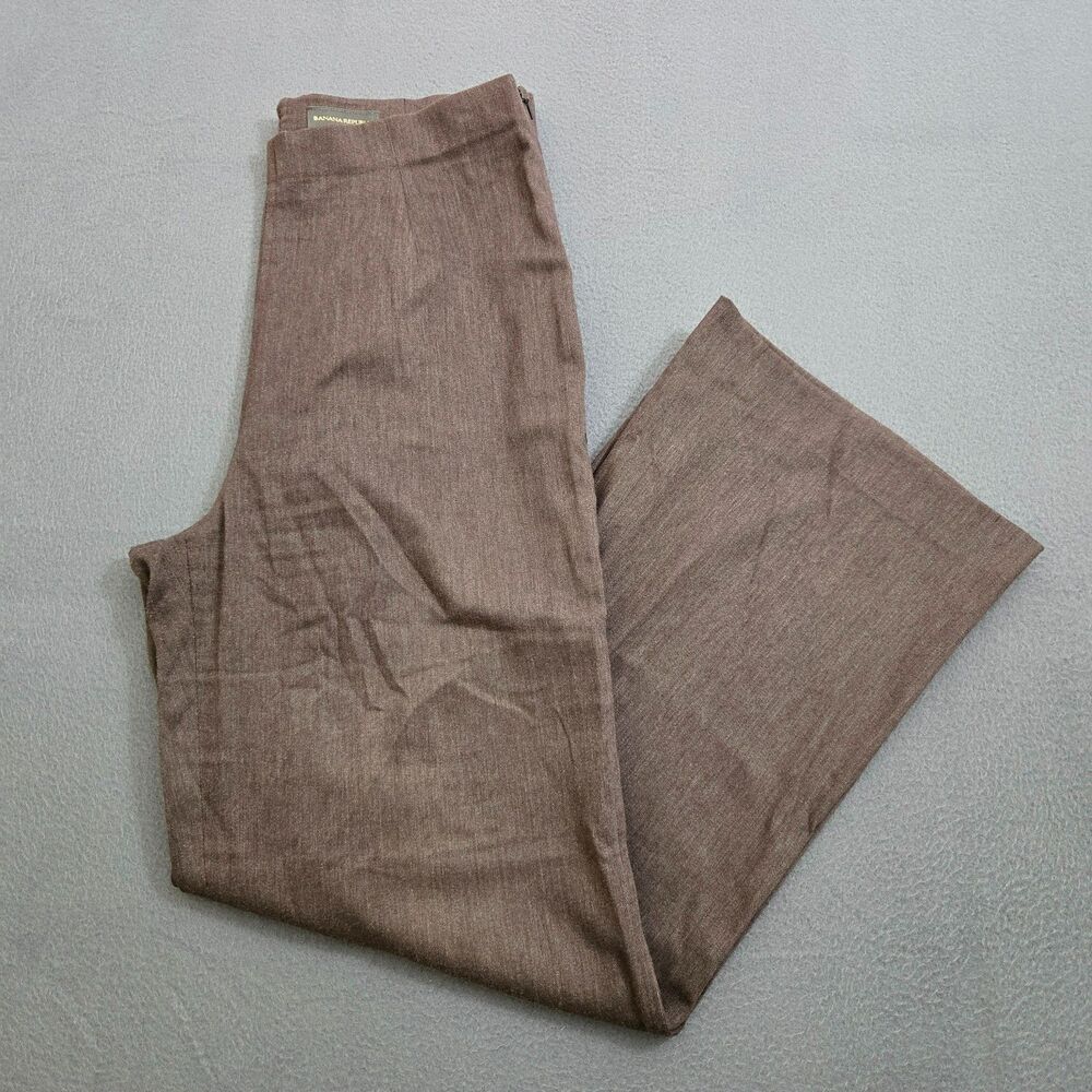 VTG Banana Republic Women 10 Brown Flat Front High Rise Straight Leg Dress Pants